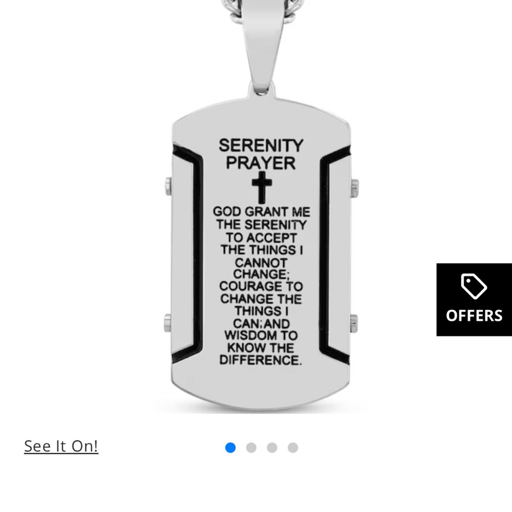 SOLD Silver Serenity Prayer Pendant